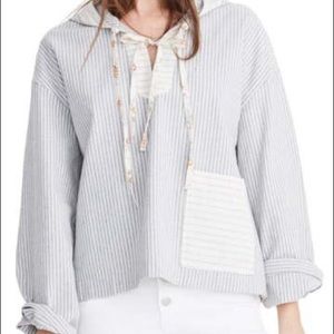 NWT Madewell x New denim project patchwork hoodie